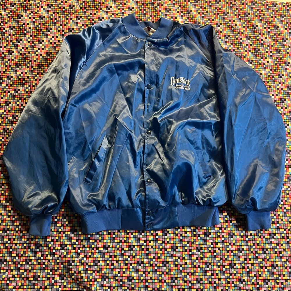 Vintage Comstock Reno Nevada blue bomber jacket XXL